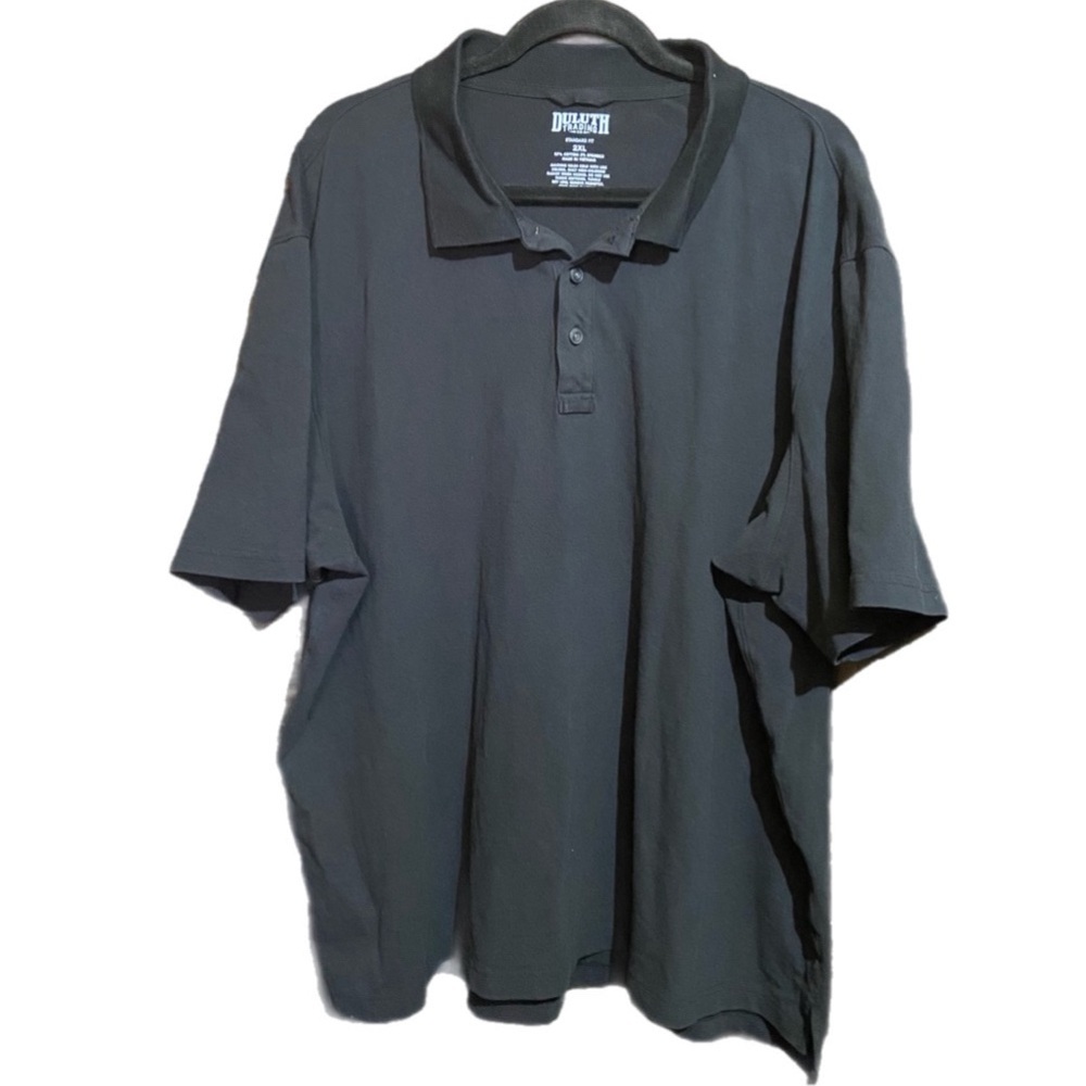 Duluth Black Polo Shirt Short Sleeve Big & Tall Outdoor Gorpcore Preppy Size 2XL